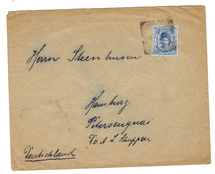 ZANZIBAR - 1911 15c rate cover to Germany.