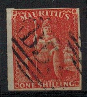 MAURITIUS - 1859 1/- vermilion used.  SG 34.