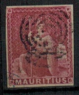 MAURITIUS - 1858 (9d) dull magenta used.  SG 29.