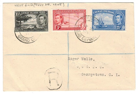 CAYMAN ISLANDS - 1948 local registered cover used at WEST END.