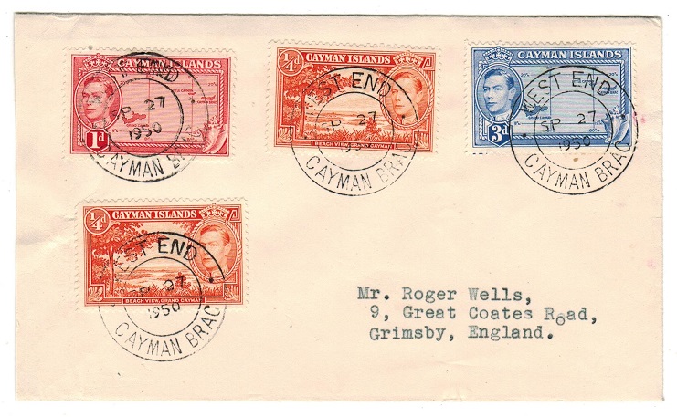 CAYMAN ISLANDS - 1950 cover to UK used at WEST END.