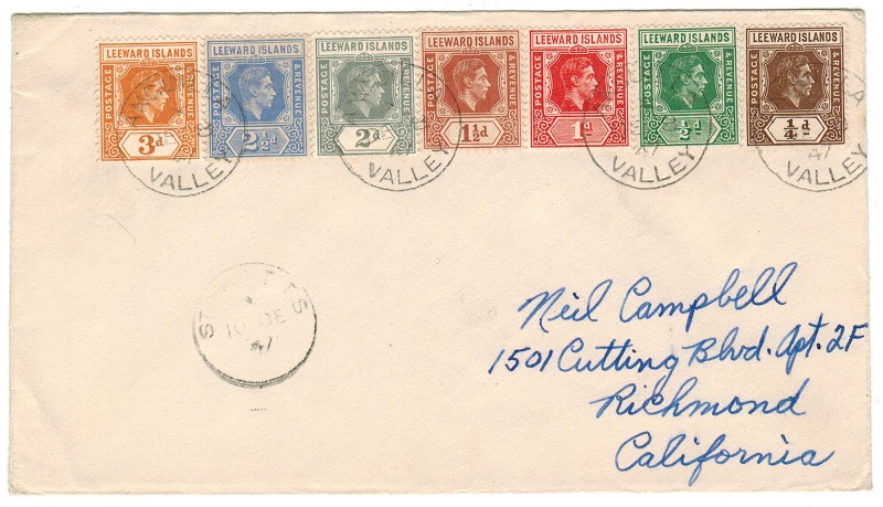 ANGUILLA - 1947 cover to USA used at ANGUILLA/VALLEY.