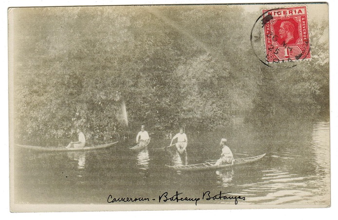 CAMEROONS - 1925 postcard (unaddressed) bearing Nigerian 1d tied TINTO/NIGERIA.