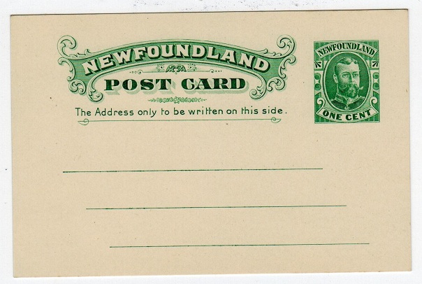 NEWFOUNDLAND - 1911 1c green PSC unused.  H&G 9.