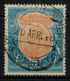 INDIA - 1928 25r orange and blue used.  SG 219.