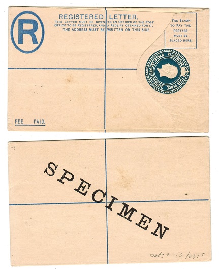 NYASALAND - 1914 4d RPSE (size F) unused with SPECIMEN.  H&G 2.