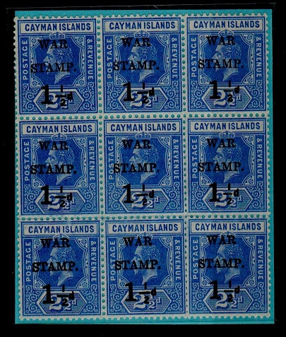 CAYMAN ISLANDS - 1917 1 1/2d surcharged 