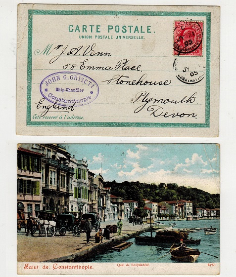 BRITISH LEVANT - 1905 postcard use from CONSTANTINOPLE.