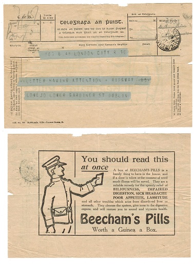 IRELAND - 1925 use of TELEGRAM form