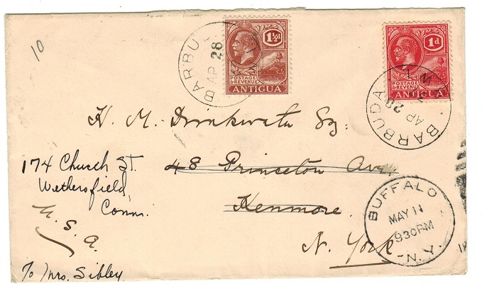 BARBUDA - 1937 2d rate cover to USA.